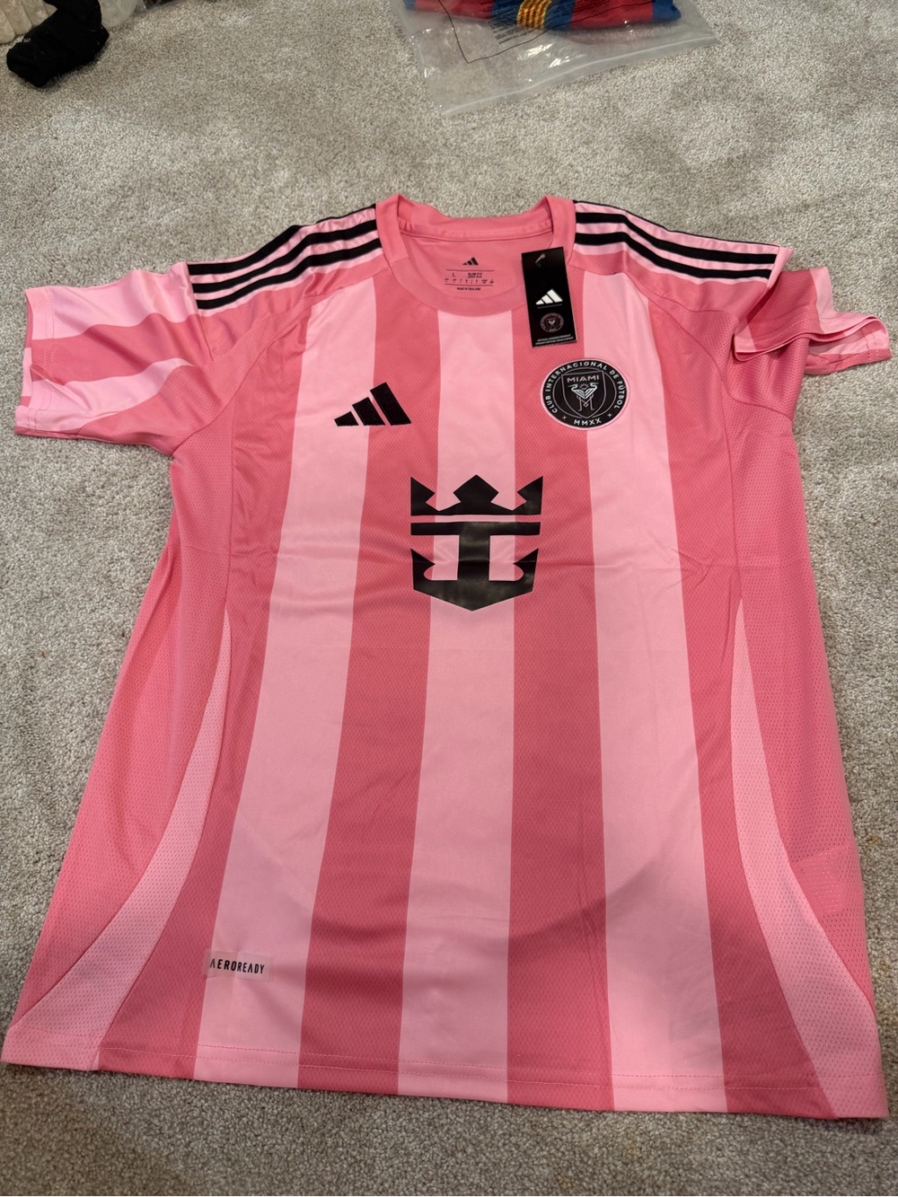 Adidas mens Miami pink inter Miami jersey home #10 Lionel messi slim fit kit